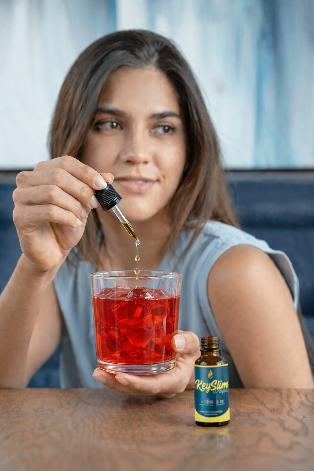 Woman using KeySlim Drops